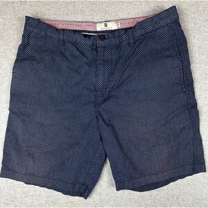 Steel Jelly Chino Shorts Mens 34 Blue Excellent Geometric Print Cotton